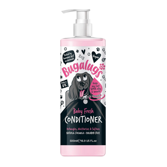 BUGALUGS Dog Conditioner with Baby Fresh dog perfume, best grooming Conditioner for dogs, puppy & smelly pet that detangles & moisturises use with dog shampoo