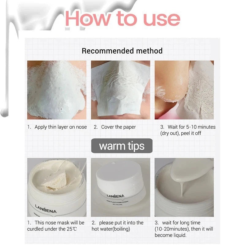 LANBENA-Blackhead Remover Cream Facial Nose Mask Plant Pore Strips Acne-Peel Off