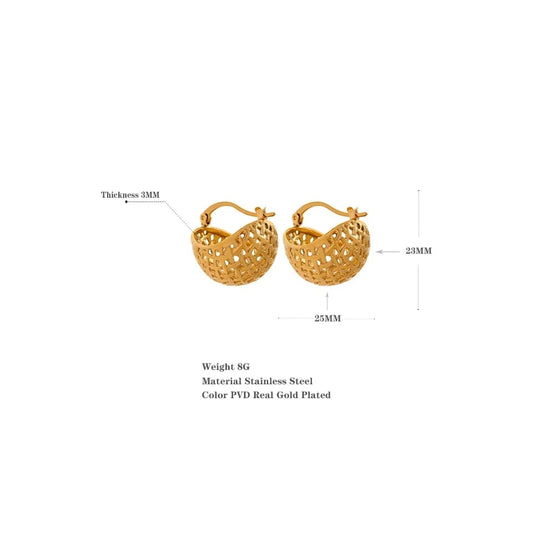 Elise Textured Hoops