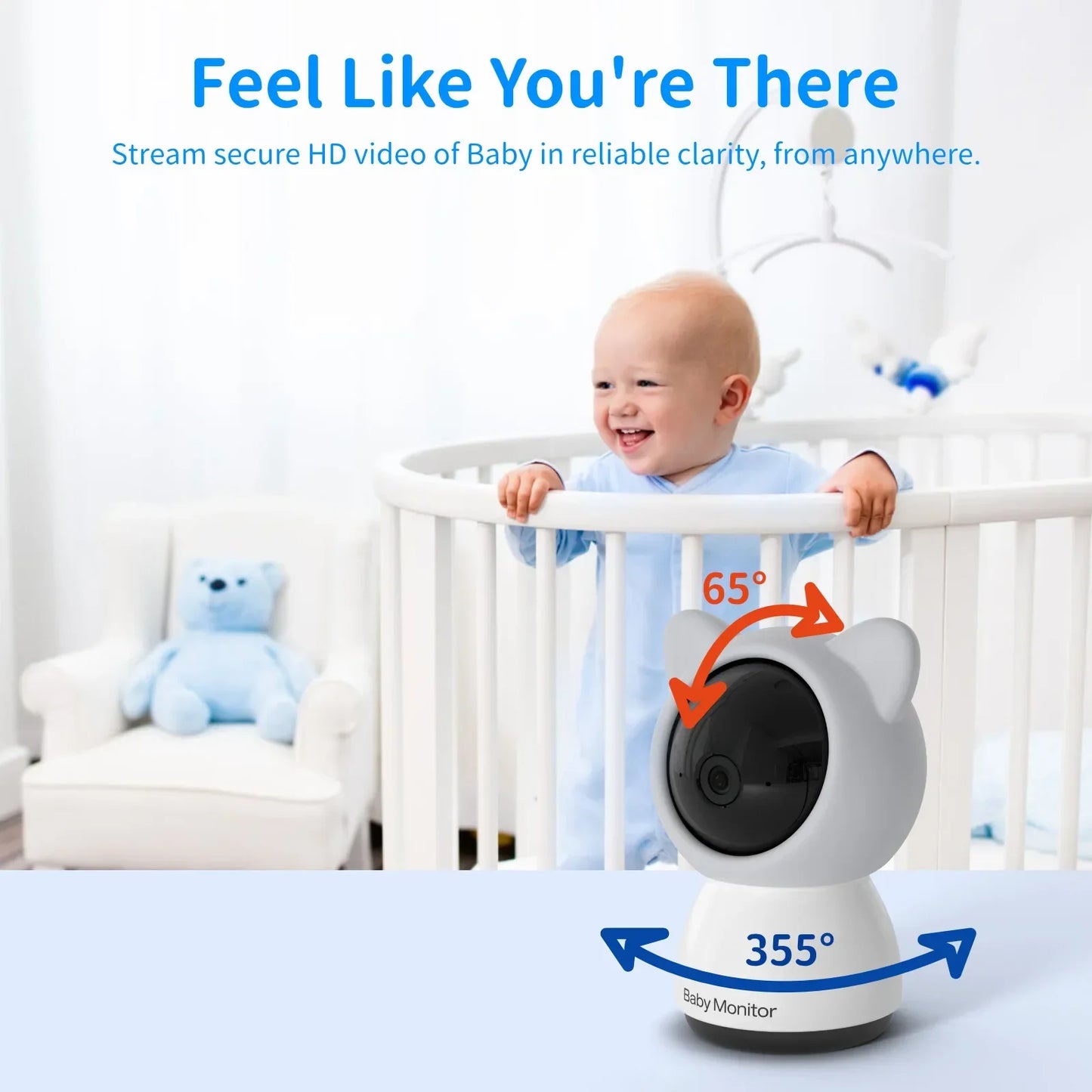 Baby Monitor HD 5 Inch LCD Two Way Talk PTZ Lullabies Audio and Video Monitoring Baby phone Video Baby Camera Bebe Nanny B5