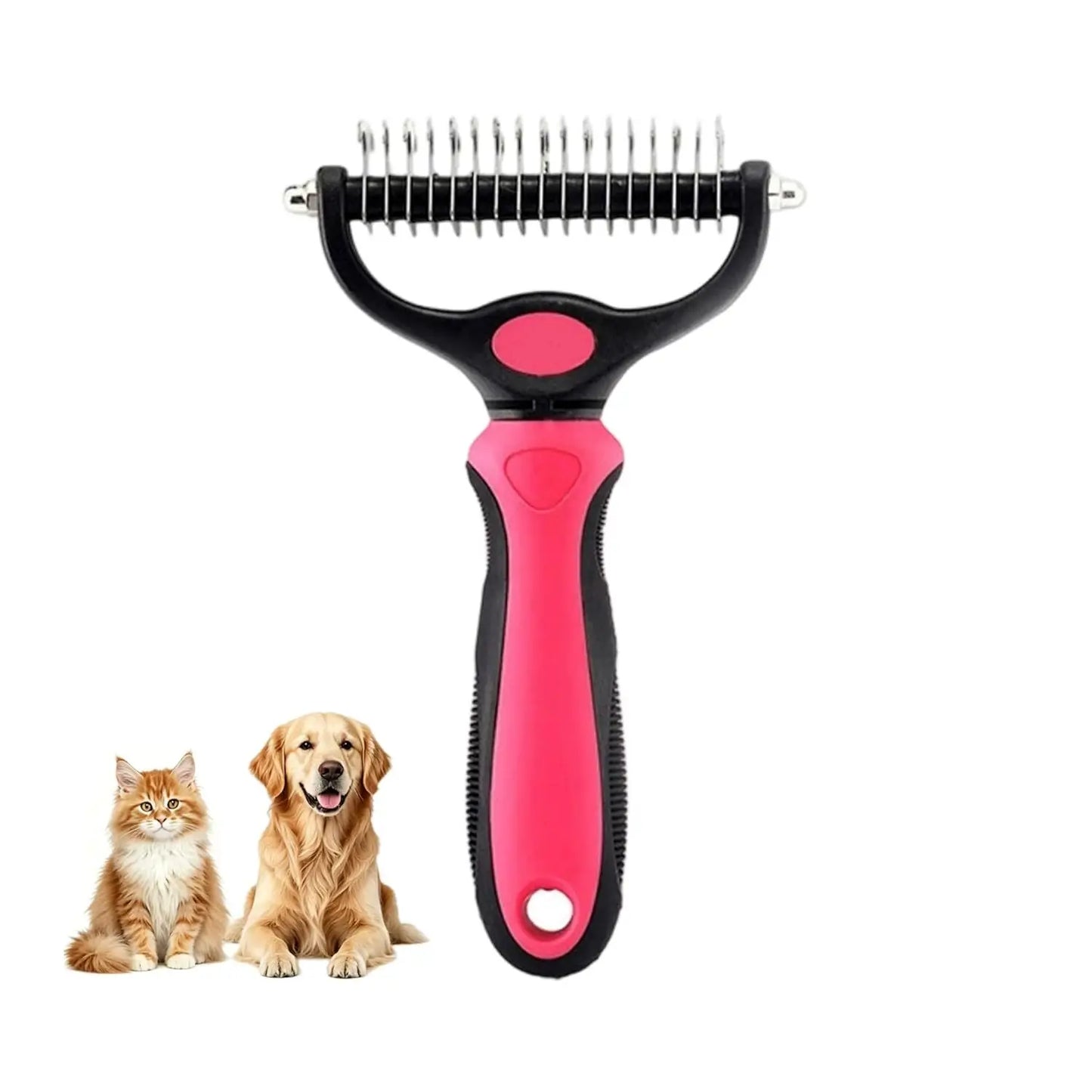 New Dematting Comb for Dogs Cats Undercoat Rake Pet Brush for Long Hair Grooming Tool Deshedding Brush for Tangles Shedding Fur