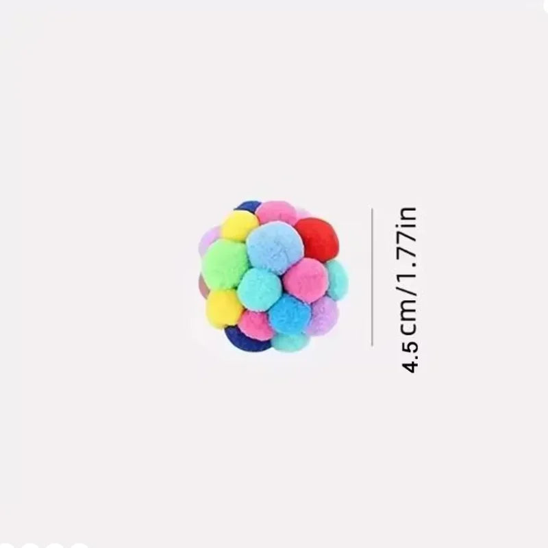 Hot cat ball self-play ball boredom reliever cat teaser colorful yarn ball pet toyinteractive toy plush ball pet bouncy