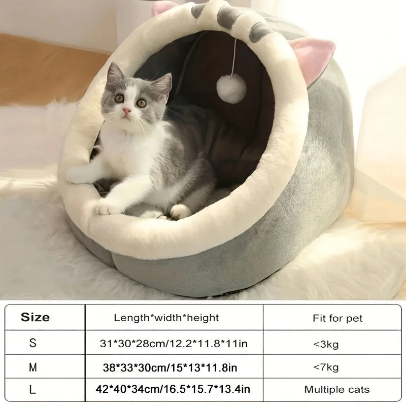 Cute Cozy Cat House Bed for Deep Sleep Comfort