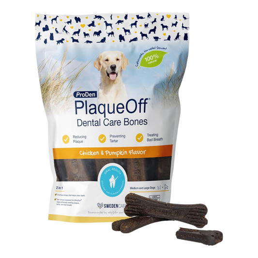 ProDen PlaqueOff 13 Dental Bones for Medium & Large Dogs, Tartar, Plaque & Bad Breath Remover, Improves Overall Oral Health Flavour(Chicken & Pumpkin)
