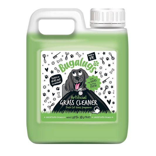 BUGALUGS Artificial Grass Cleaner - Dog Safe, Pet Disinfectant & Lawn Deodoriser - Puppy Urine Cleaner & Odour Eliminator - 1L Super Concentrate - Made in UK Cruelty Free (Fresh Cut Grass 1L)