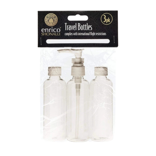 New-Enrico Shonalli Travel Bottles-3 Pack-UK