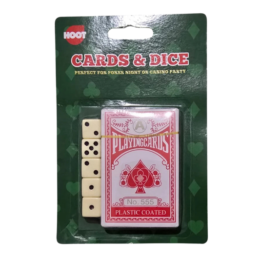 New-Hoot Playing Cards & Dice Games Set Traditional Playing Cards-UK