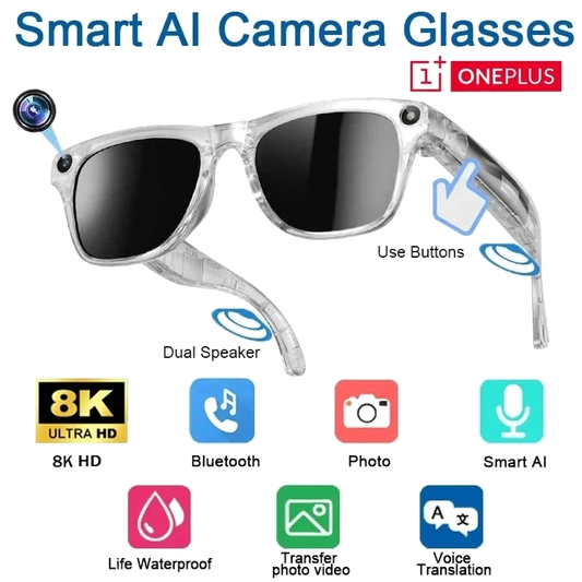 AI Glasses-*K Smart Voice Video Audio Recording Bluetooth Translator-UK