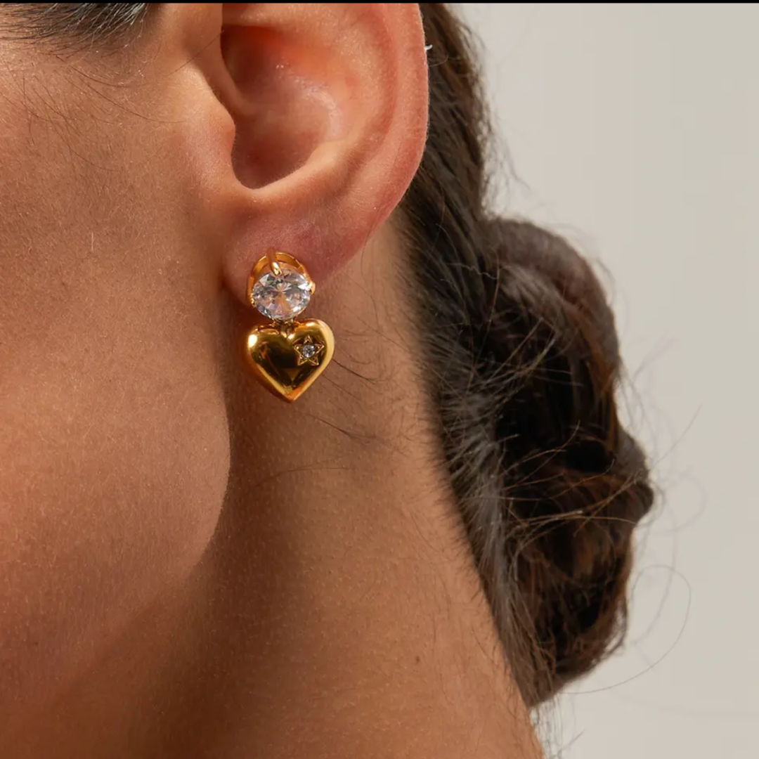 Zirconia Gold Heart