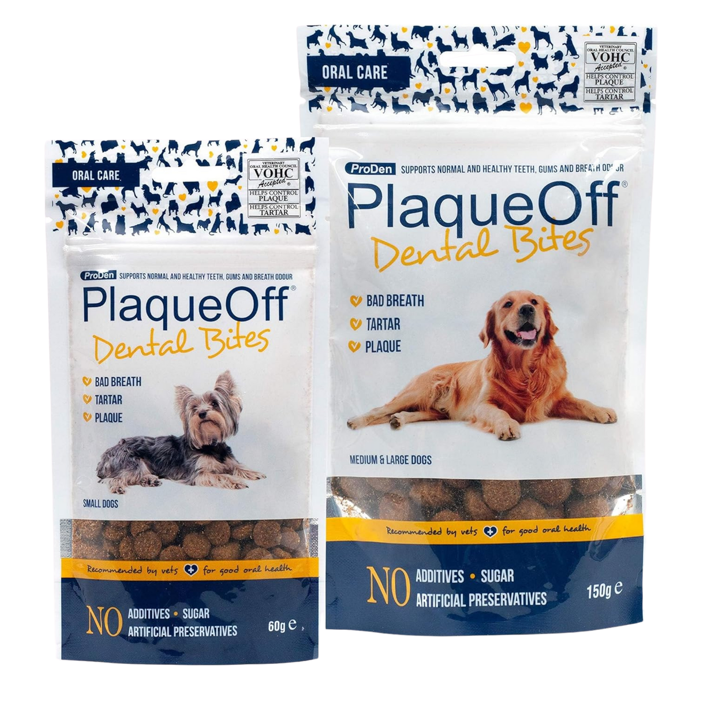 ProDen PlaqueOff Dental Bites for Dogs Tartar & Bad Breath Remover 100% Natural Teeth Cleaner and Tartar Remover - Improve Overall Oral Health - 150g
