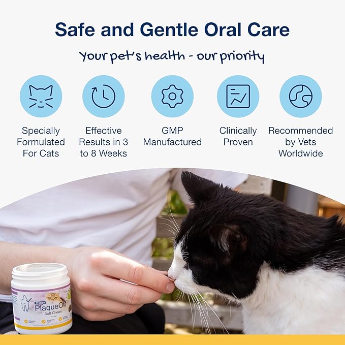 ProDen PlaqueOff 120 Soft Chews | Natural Plaque, Tartar & Bad Breath Remover for Cats | Works Systemically Not by Abrasion or Chewing