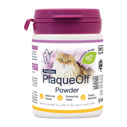 ProDen PlaqueOff 40g Powder for Cats, 100% Natural Tooth Care Powder, Protects Against Bad Breath, Helps with Tartar and Plaque