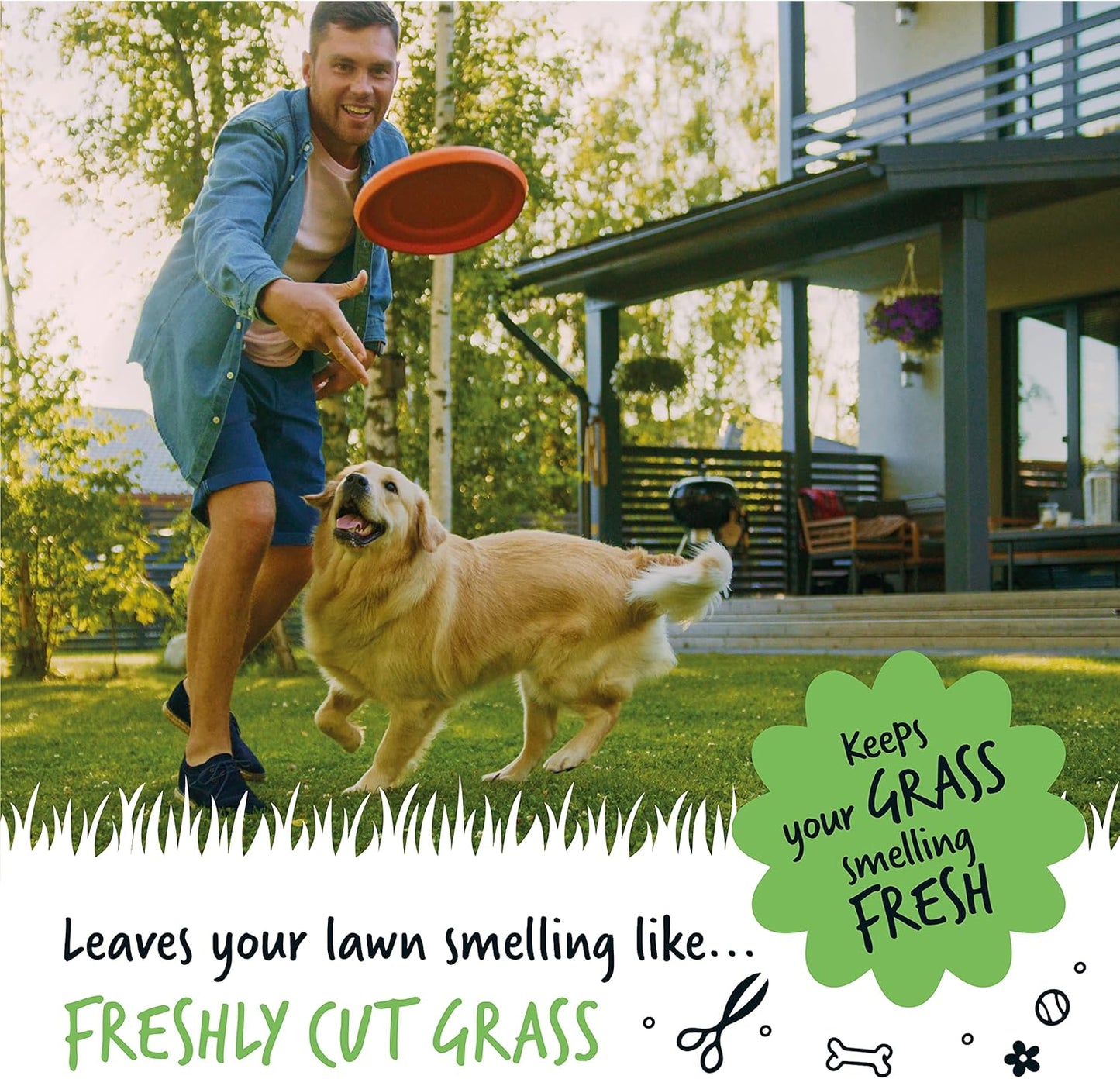 BUGALUGS Artificial Grass Cleaner - Dog Safe, Pet Disinfectant & Lawn Deodoriser - Puppy Urine Cleaner & Odour Eliminator - 1L Super Concentrate - Made in UK Cruelty Free (Fresh Cut Grass 1L)