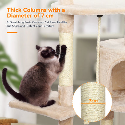 Cat Tree Multi-Level Tower Condo Scratching Post Kitten Toy Cozy Condo Climb Furniture Climbing Tower Activity Centre for Cats