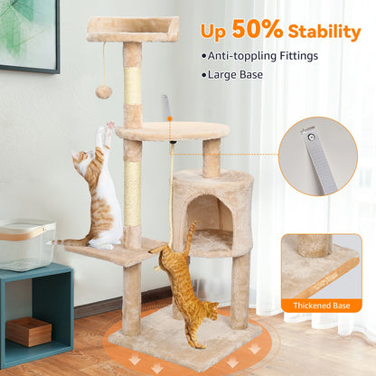 Cat Tree Multi-Level Tower Condo Scratching Post Kitten Toy Cozy Condo Climb Furniture Climbing Tower Activity Centre for Cats