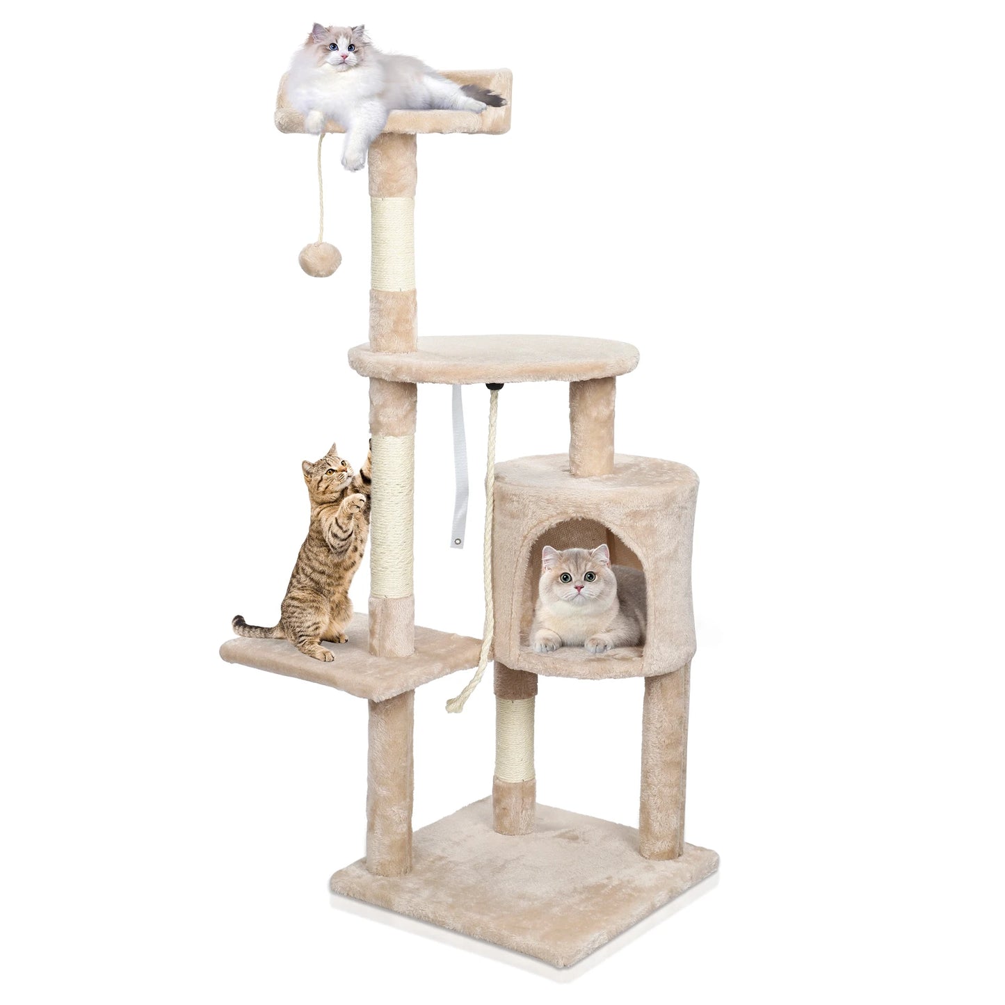 Cat Tree Multi-Level Tower Condo Scratching Post Kitten Toy Cozy Condo Climb Furniture Climbing Tower Activity Centre for Cats