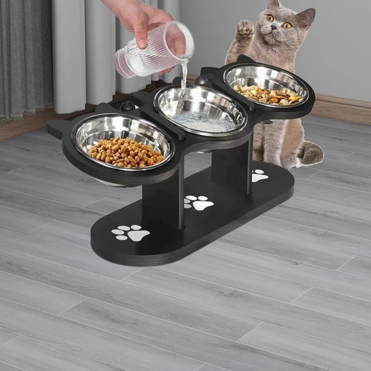 Slanted 3 Tier Pet Bowl Stand for Comfortable Dining