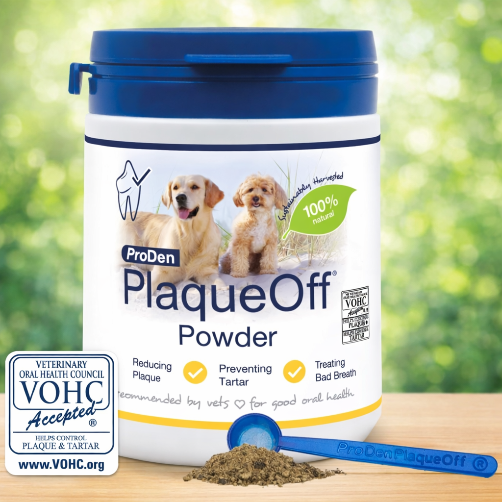 ProDen PlaqueOff Powder for Dogs & Cats, Tartar & Bad Breath Remover with 100% Natural Teeth Plaque Remover 180 g