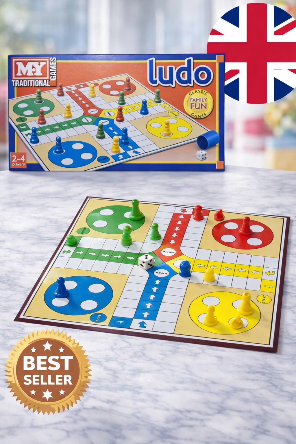 My Traditional Ludo Game Set Family Kids Fun Traditional Board Games-UK