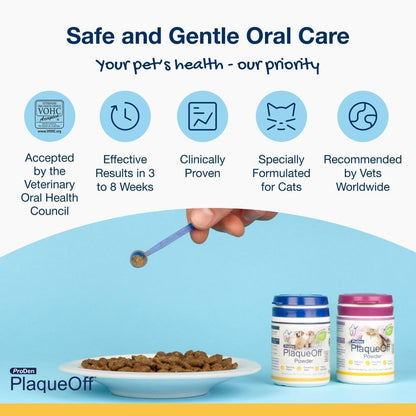 ProDen PlaqueOff Dental Bites Cat 60 g For Cats Bad Breath, Plaque, Tartar Brown (Bundle - Cat Bites & Powder)