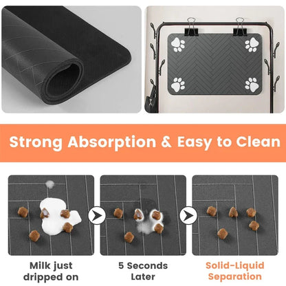 Absorbent Pet Bowl Mat for Mess-Free Feeding