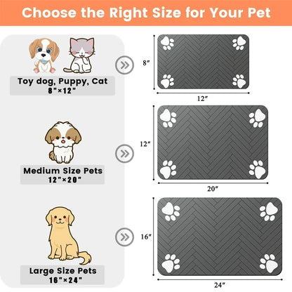 Absorbent Pet Bowl Mat for Mess-Free Feeding