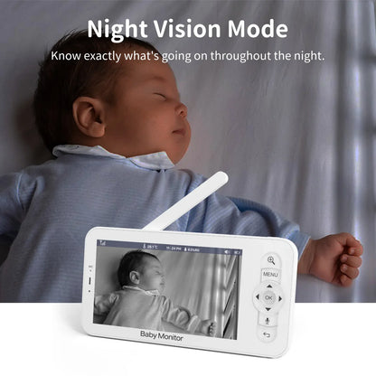 Baby Monitor HD 5 Inch LCD Two Way Talk PTZ Lullabies Audio and Video Monitoring  Baby phone Video Baby Camera Bebe Nanny B5