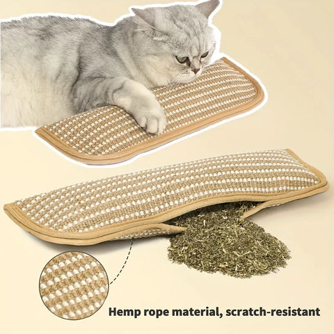 Cozy Teething Cat Bed Pillow with Scratch Resistant Cover