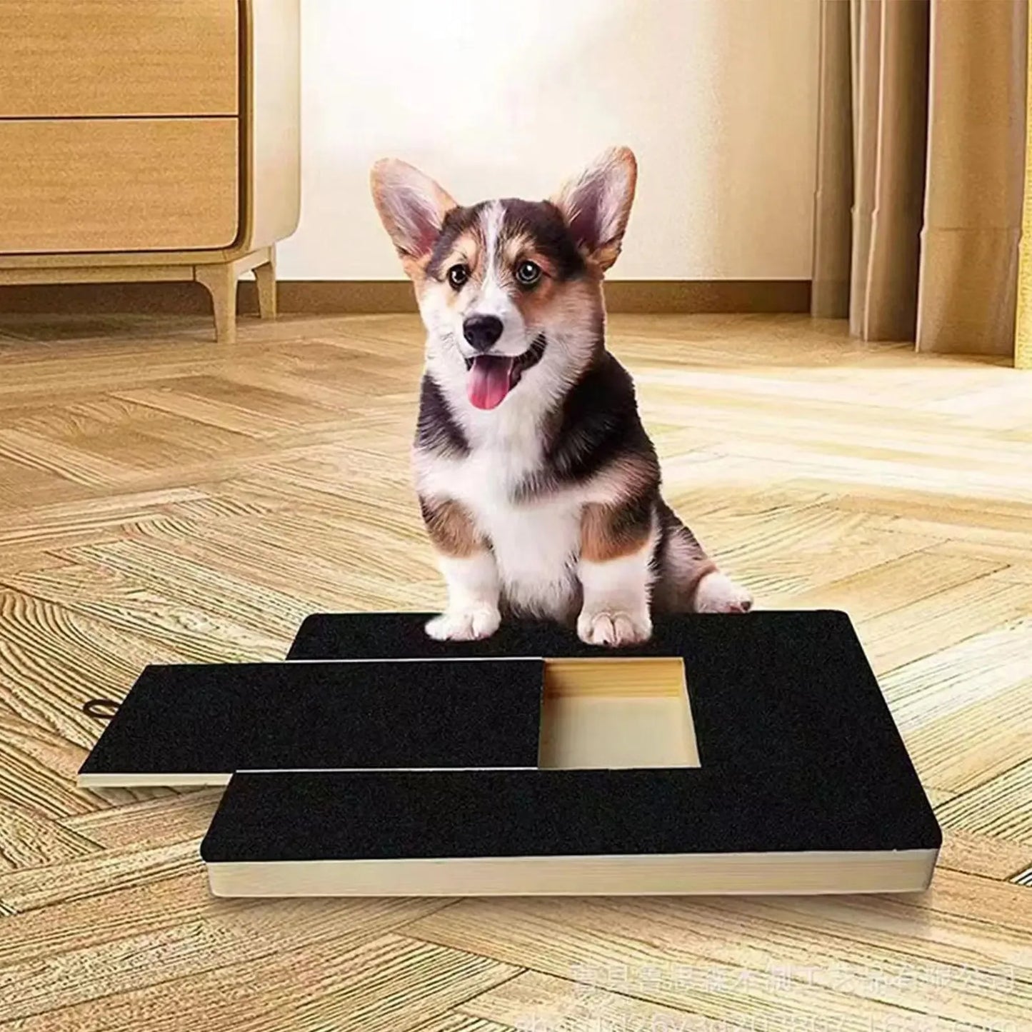 Wooden Dog Nail Scratch Board with Hidden Treat Box