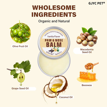 Pet Paw & Nose Balm Dog Cat Vanilla Scent Moisturizing Soothing Anti-Cracking Repairing Dry Cracked Natural Moisturizer