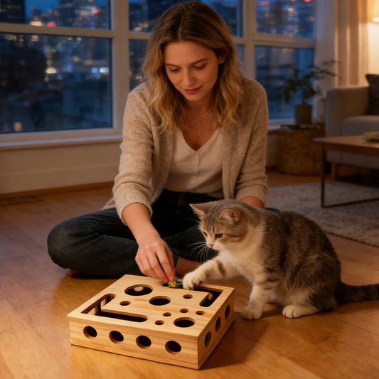 Cat Enrichment Puzzle Box for Playful Minds