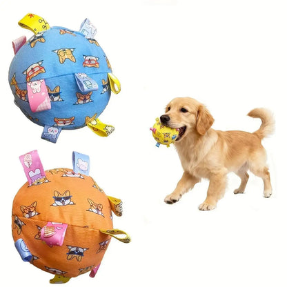 Dog Interactive Sound Ball Toy with Animal Patterns, Pet Ball Suitable, Outdoor Play and Training, Dog Toy with Lively Design