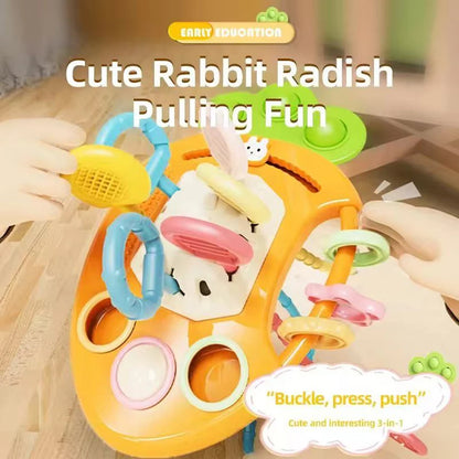1pcs-Montessori Pull String Toys Cute Rabbit Radish Babies Sensory Toys Teethers Developmental Fine Motor Skills Toys Baby Gifts