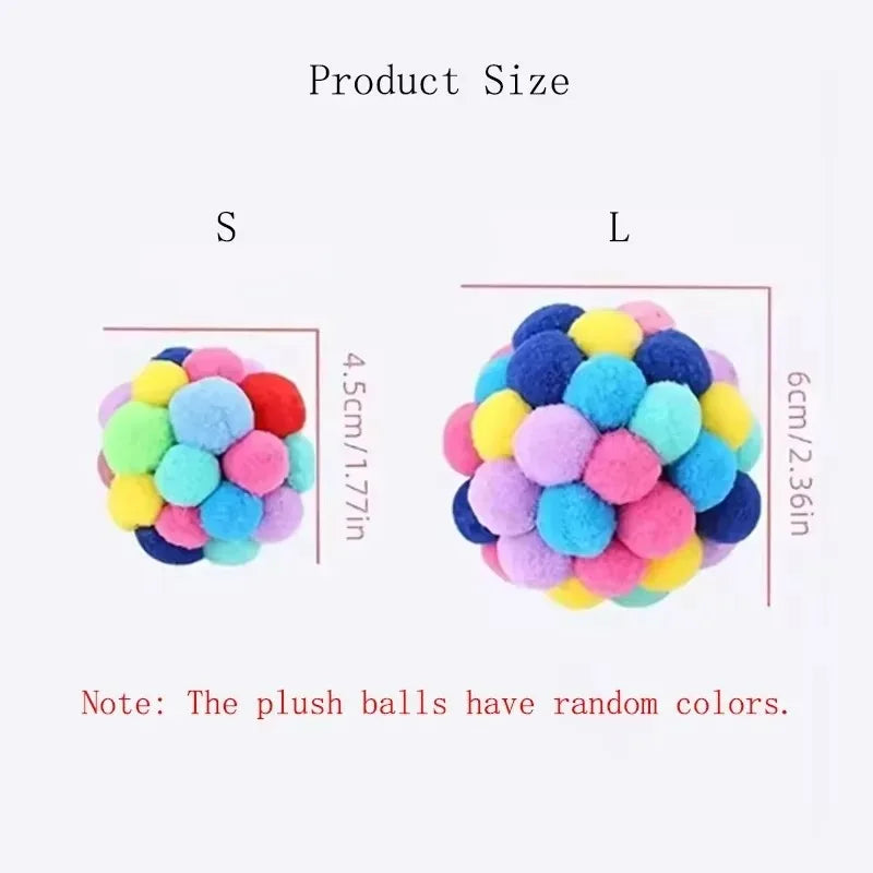 Hot cat  ball self-play ball boredom reliever cat teaser colorful yarn ball pet toyinteractive toy plush ball pet bouncy