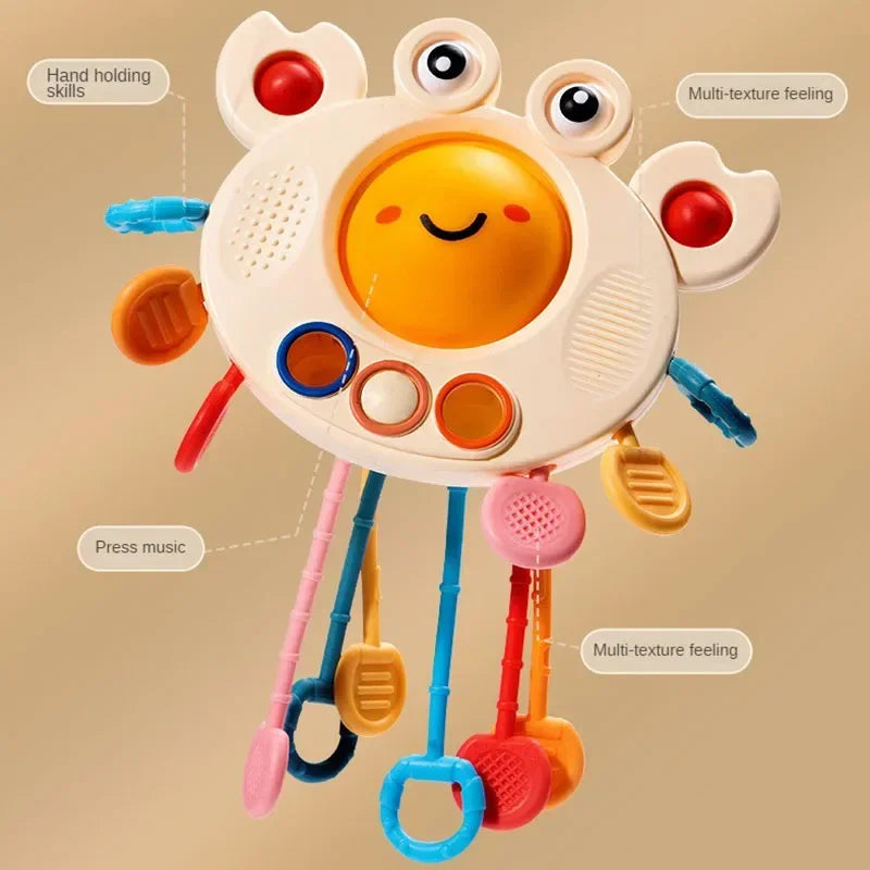 Montessori Pull String Sensory Toys Baby 6 12 Months Silicone Activity Toys Development Educational Toys for Baby 1 To 3 Years