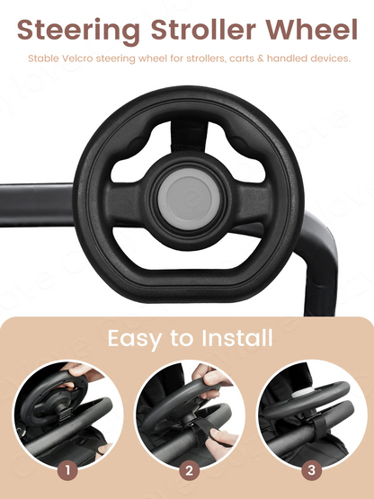 Stroller Steering Wheel Attachment | Stable Handlebars for Baby Strollers, Easy Grip for Toddlers