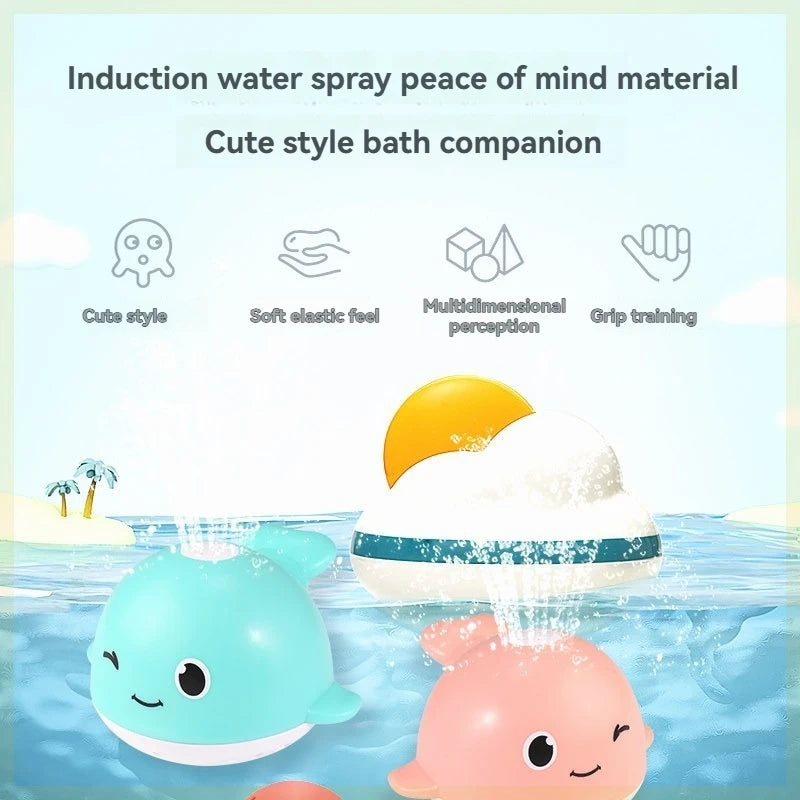 Whale Water Spray Toy, Cute Bath Buddy, Automatic Sprinkler Dolphin Toy, Toddler Bathtub Fun
