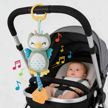 Plush Animal Wind Chime Hanging Toy with Bells for Baby Crib Mobile and Car Decor, Safe Cute Newborn Gift Nursery Room