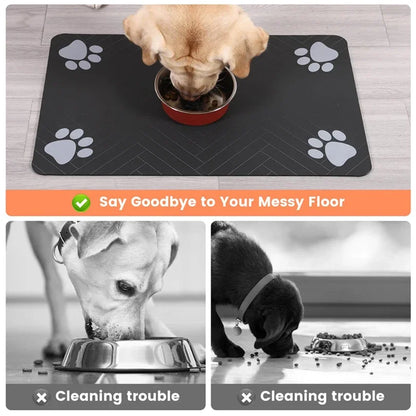 Absorbent Pet Bowl Mat for Mess-Free Feeding