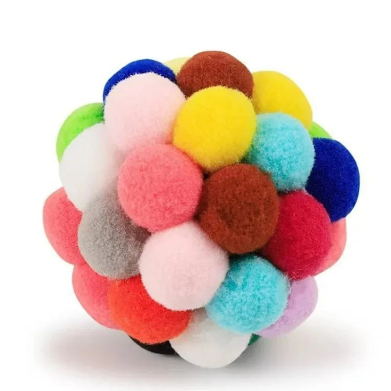 Hot cat  ball self-play ball boredom reliever cat teaser colorful yarn ball pet toyinteractive toy plush ball pet bouncy