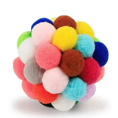 Hot cat  ball self-play ball boredom reliever cat teaser colorful yarn ball pet toyinteractive toy plush ball pet bouncy