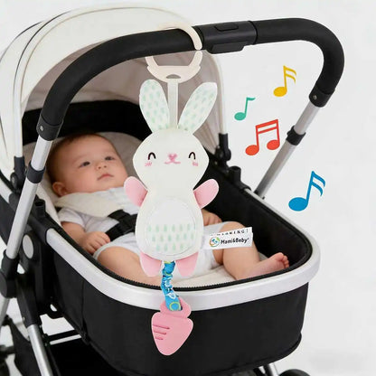 Plush Animal Wind Chime Hanging Toy with Bells for Baby Crib Mobile and Car Decor, Safe Cute Newborn Gift Nursery Room