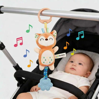 Plush Animal Wind Chime Hanging Toy with Bells for Baby Crib Mobile and Car Decor, Safe Cute Newborn Gift Nursery Room
