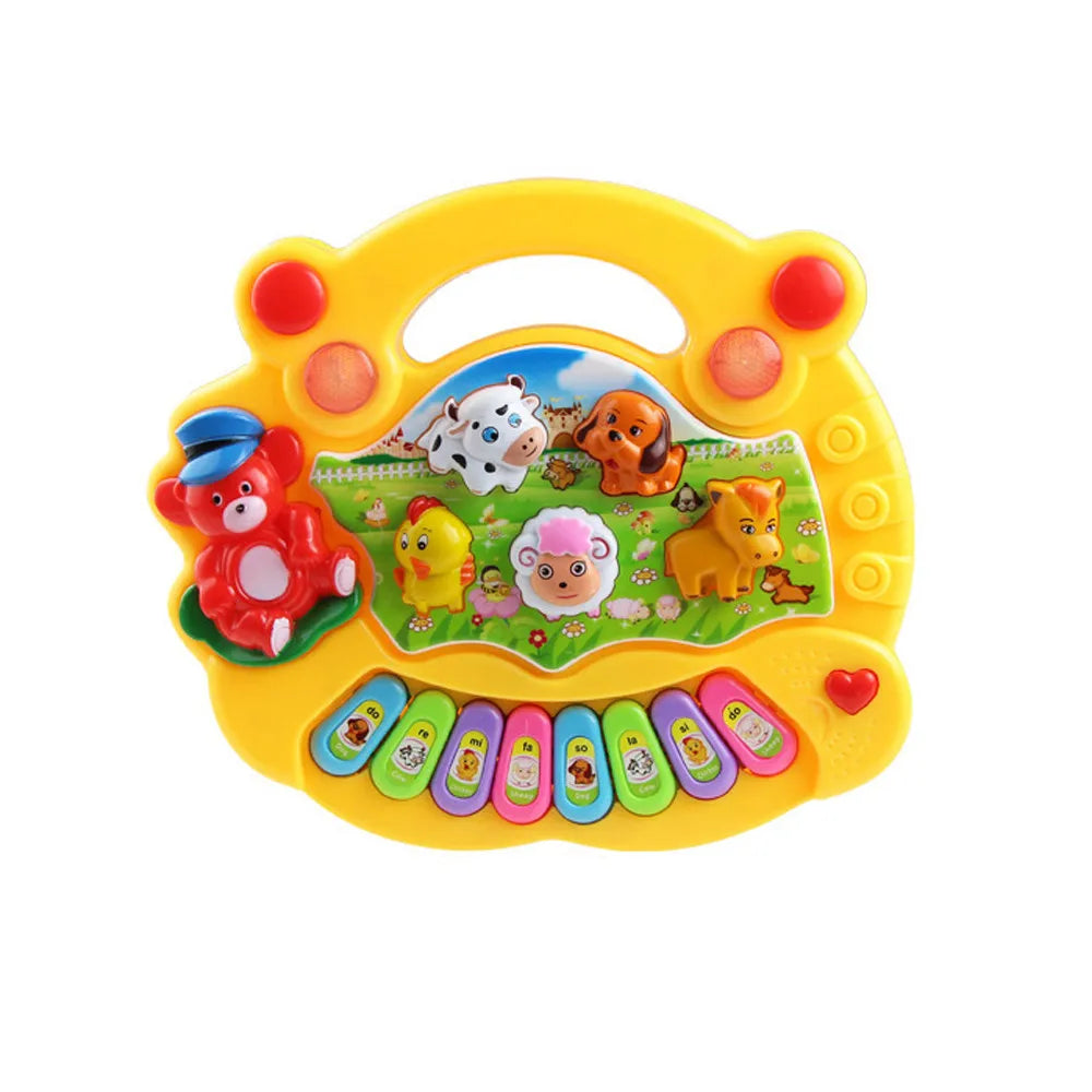 Farm Animal Kids Electronic Piano Toy Early Education Musical Instrument With Lights Sounds Red/Yellow 2026 Trending Sonidos