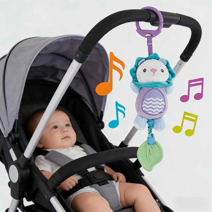 Plush Animal Wind Chime Hanging Toy with Bells for Baby Crib Mobile and Car Decor, Safe Cute Newborn Gift Nursery Room