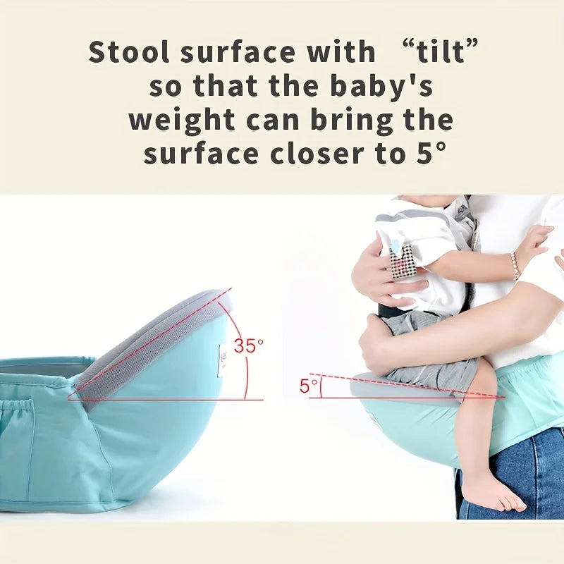 Hip Seat Infant Carrier with Water Bottle Storage – Adjustable waistband, ergonomic carrier with various pockets, suitable for n