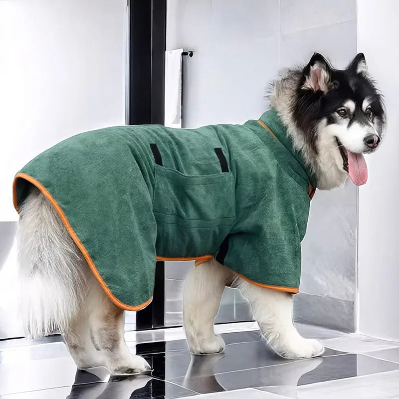 Super Absorbent Pet Towel Bathrobe for Large Dogs All-over Wrap Quick Drying Breathable Year-round Cleaning Dog Bathrobe Towels