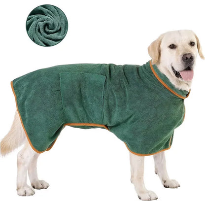 Super Absorbent Pet Towel Bathrobe for Large Dogs All-over Wrap Quick Drying Breathable Year-round Cleaning Dog Bathrobe Towels