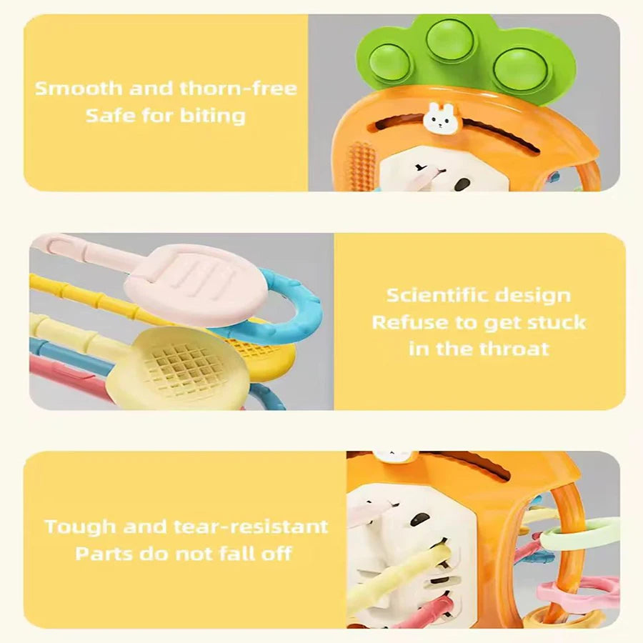 1pcs-Montessori Pull String Toys Cute Rabbit Radish Babies Sensory Toys Teethers Developmental Fine Motor Skills Toys Baby Gifts