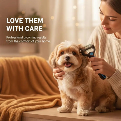 New Dematting Comb for Dogs Cats Undercoat Rake Pet Brush for Long Hair Grooming Tool Deshedding Brush for Tangles Shedding Fur